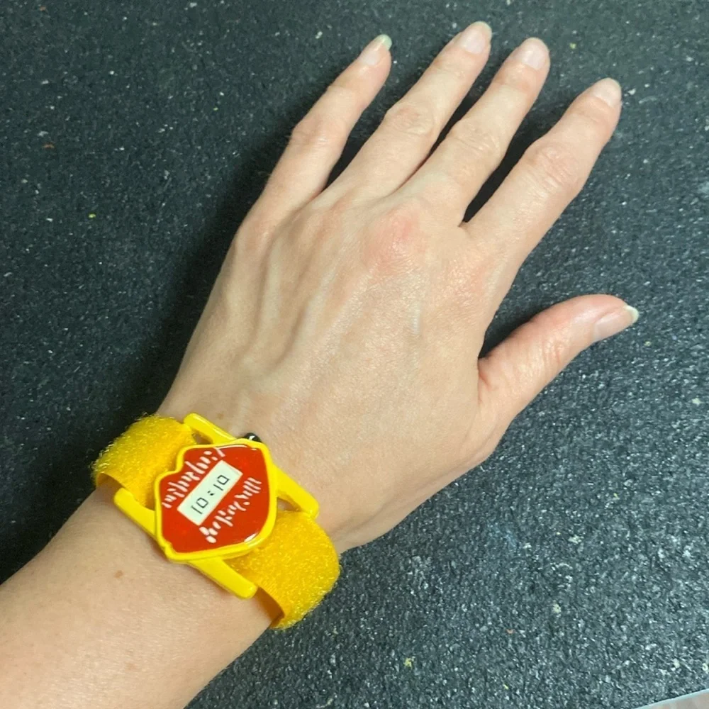 80s Colorful Yellow Faux Wristwatch Bracelet